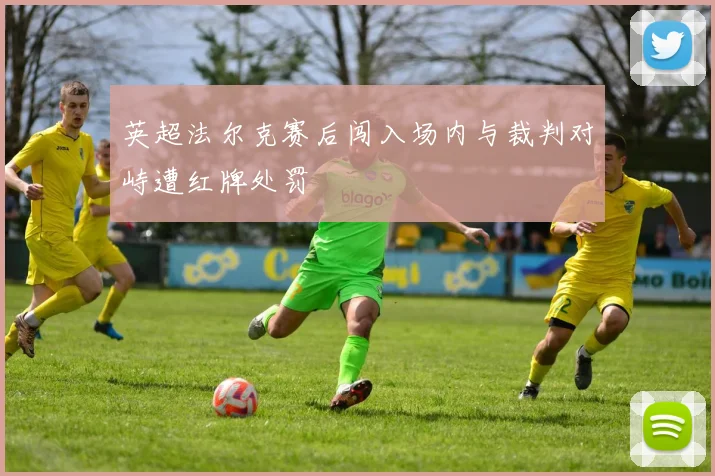 英超法尔克赛后闯入场内与裁判对峙遭红牌处罚